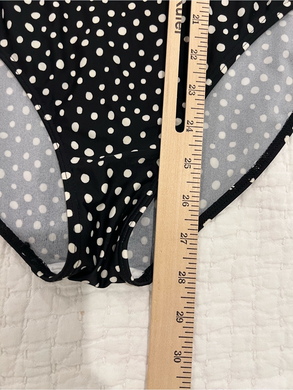 Summersalt One Piece Swimsuit Size 12 Ruffle Oasis On The Dot Polka Black Cream - Picture 15 of 16